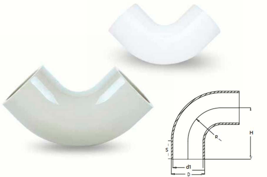 PVDF/PPH 90°彎頭（對(duì)焊式）